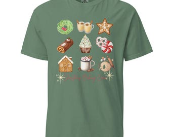 Camiseta de colores cómodos de la tripulación de repostería navideña