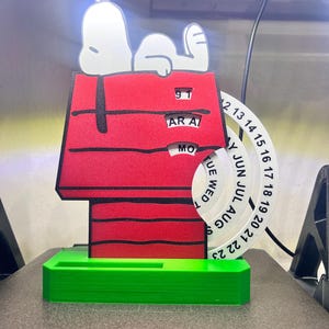 Snoopy Perpetual Desk Calendar with Phone Holder | Double-Sided Flip Calendar Stand for Desk