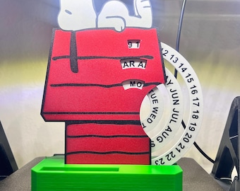 Snoopy Perpetual Desk Calendar with Phone Holder | Double-Sided Flip Calendar Stand for Desk