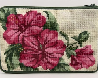 Stitch & Zip Needlepoint Cosmetic Case Kits-Variety of Designs-Floral II