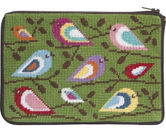 Stitch & Zip Needlepoint Cosmetic Case/Purse Kit in a Variety of Designs-Animals