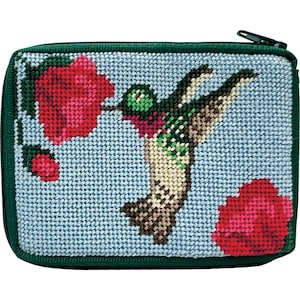 Stitch & Zip Needlepoint Coin Purse Kits Animals Hummingbird
