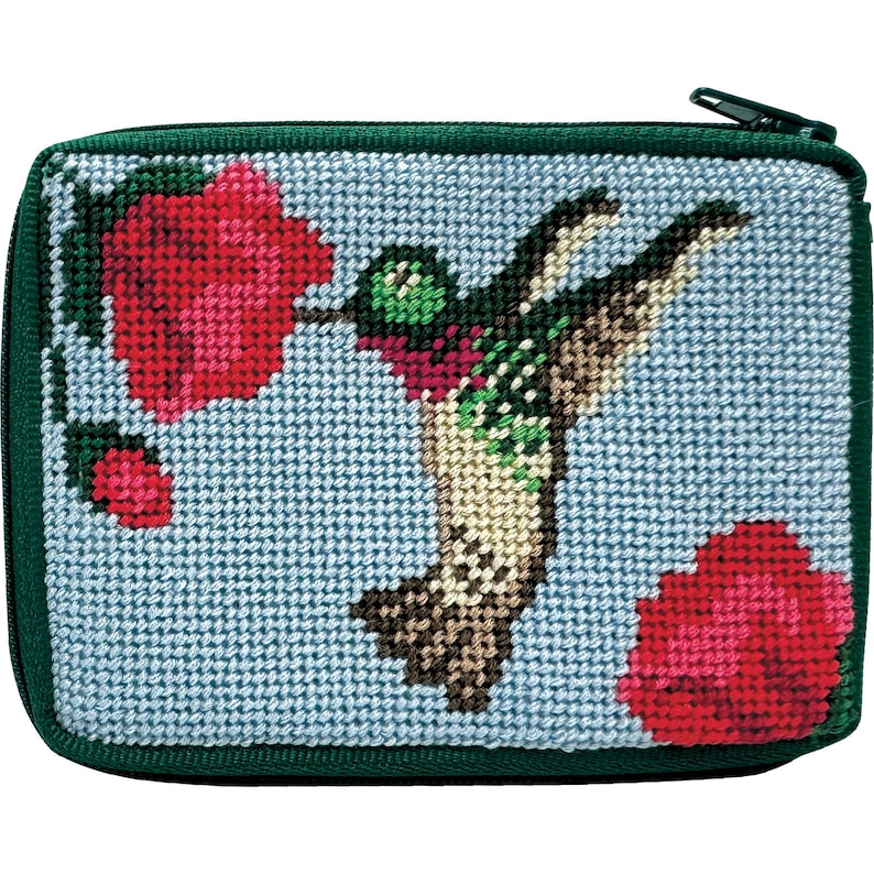 Stitch & Zip Needlepoint Coin Purse Kits Animals Hummingbird