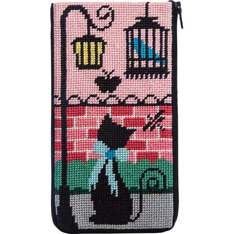 Stitch & Zip Needlepoint Eyeglass Case Kits-floral I - UK