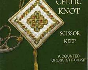 Textile Heritage Counted Cross Stitch Scissor Keep Kits-Stained Glass Window, Celtic Knot, Tartan Thistles, Celtic Bird