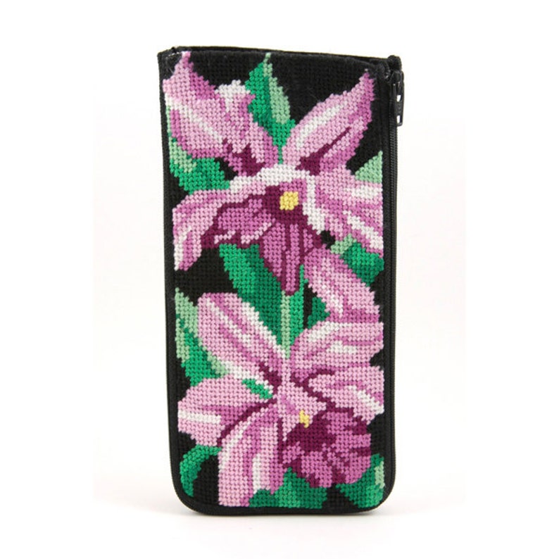 Stitch & Zip Needlepoint Eyeglass Case Kitsfloral I Etsy