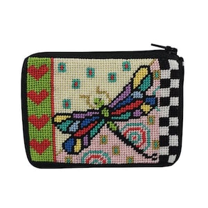 Stitch & Zip Needlepoint Coin Purse Kits Animals Dragonfly