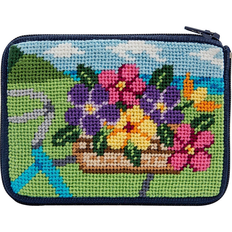 Stitch & Zip Needlepoint Coin Purse Kits in a Variety of Etsy