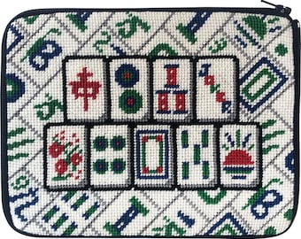 Stitch & Zip Nadelspitzen-Kosmetiketui/Geldbeutel-Kit in einer Vielzahl von Designs-Mah Jongg