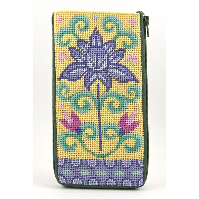 Stitch & Zip Needlepoint Eyeglass Case KitsFloral I Etsy