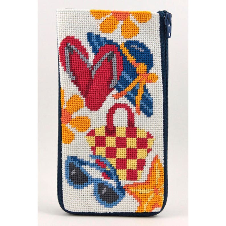 Stitch & Zip Needlepoint Eyeglass Case Kits in a Variety of Etsy