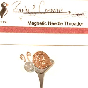 Puffin & Company Needle Threaders for Sewing, Cross Stitch and Needlepoint in a Variety of Styles Happy snail