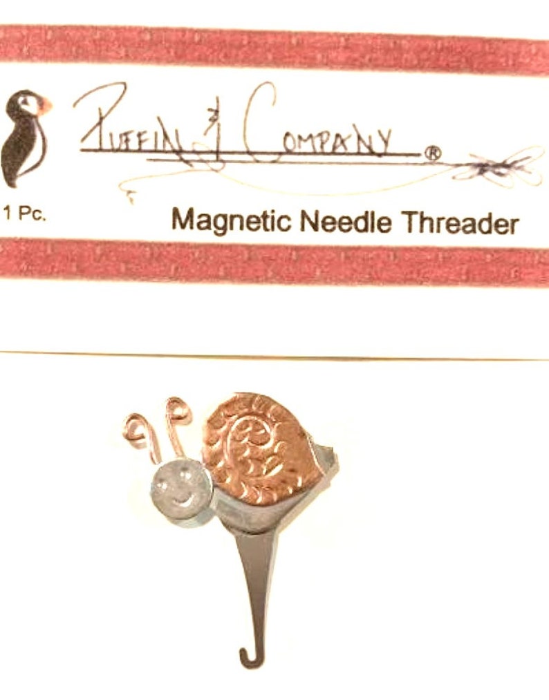 Puffin & Company Needle Threaders for Sewing, Cross Stitch and Needlepoint in a Variety of Styles Happy snail