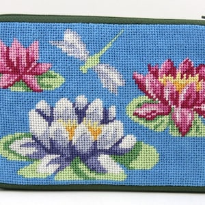 Stitch & Zip Needlepoint Cosmetic Case Kits-Variety of Designs-Floral I