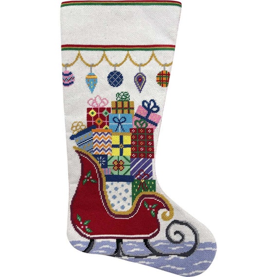 Alice Peterson Home Creations Holiday Edition Needlepoint Stocking Kit-  Snowman