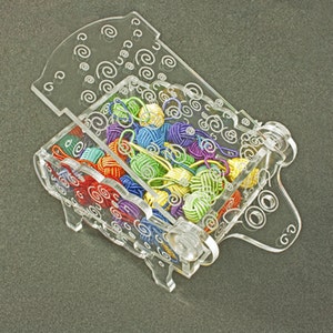 Nirvana Needlearts Acrylic Sheep Box for Knitting Accessories in Clear and Black