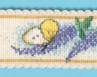 Textile Heritage Floral II Counted Cross Stitch Bookmark Kits II-Butterflies, Bluebells, Heraldic Rose, Pansies, Hollyhocks, Fuchsia, Lily