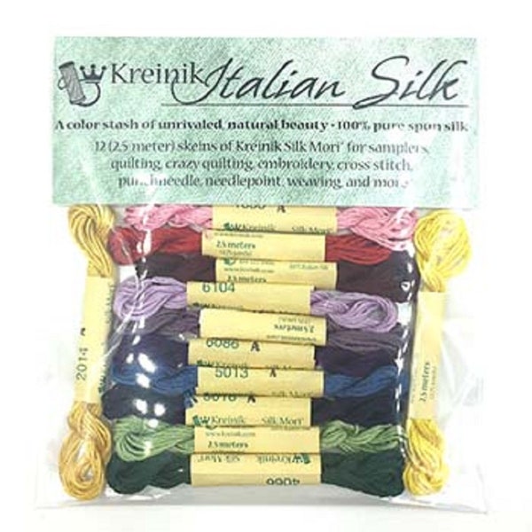 Kreinik Limited Edition Italian Silk Mori Embroidery Floss Assortment in a Variety of Colorways