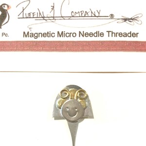 Puffin & Company Micro Needle Threaders Kitty, Puppy, Sheep, Heart, Bunny, Bird, Cheshire Cat, Snail, Ladybug, Gnome Ladybug