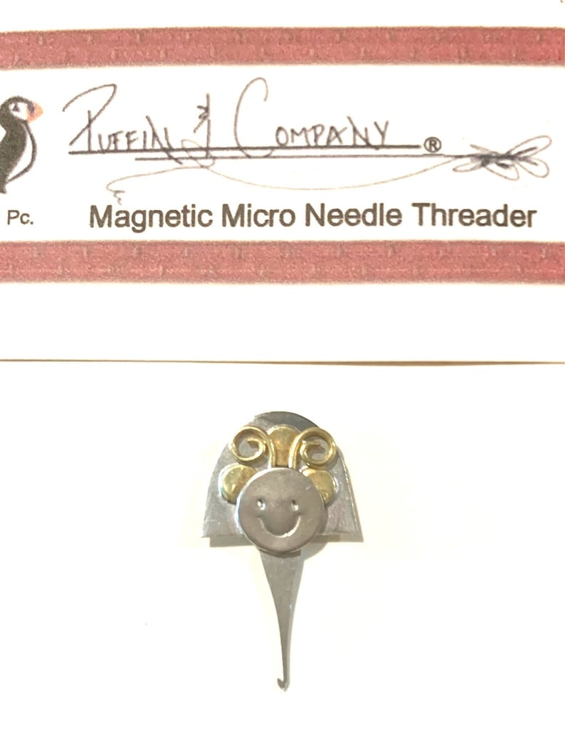 Puffin & Company Micro Needle Threaders Kitty, Puppy, Sheep, Heart, Bunny, Bird, Cheshire Cat, Snail, Ladybug, Gnome Ladybug