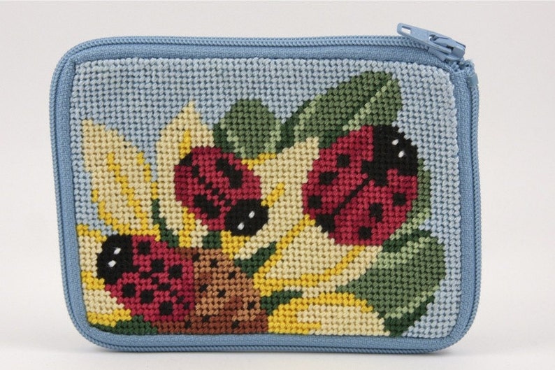 Stitch & Zip Needlepoint Coin Purse Kits Animals Ladybugs