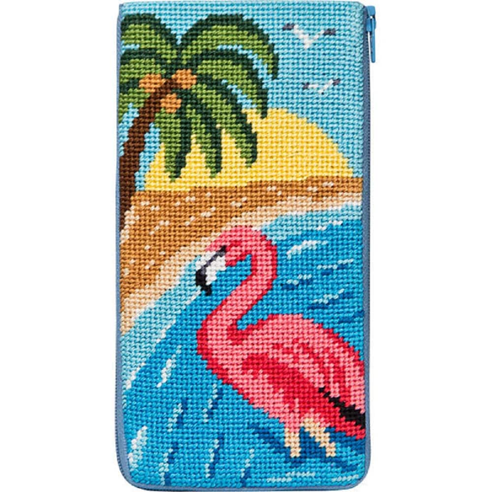 Stitch & Zip Needlepoint Eyeglass Case Kits in a Variety of Designs-Beach and Summer