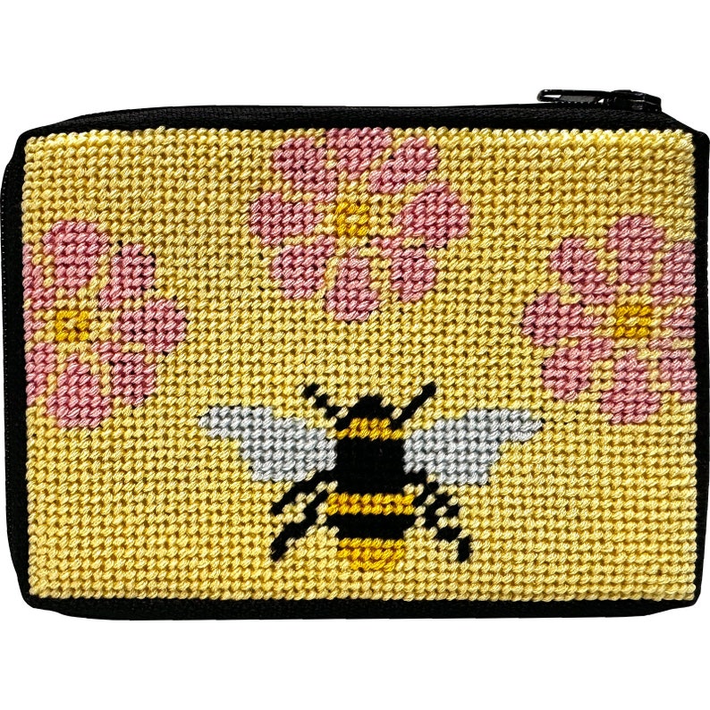 Stitch & Zip Needlepoint Coin Purse Kits Animals Flowers and Bee