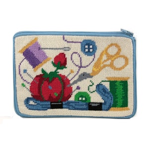 Stitch & Zip Needlepoint Cosmetic Case/Purse Kit in a Variety of Styles I