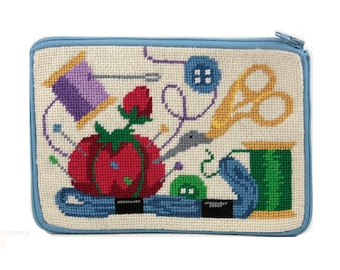Stitch & Zip Needlepoint Cosmetic Case/Purse Kit in a Variety of Styles I