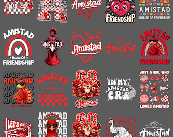 Amistad House of Friendship Png Bundle, Amistad PNG, Red House Friendship PNG, School Spirit Png, Back to School PNG, Digital Download