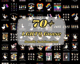 Zabawny pakiet PNG z gęsią LGBTQ, mem z miesiąca dumy w formacie PNG, sublimacja gęsi bez podziału na płeć, projekt koszulki "Bądź gejem i rób przestępstwa", pakiet sztuki queer w formacie PNG