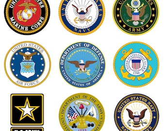 US Military Logos Bundle | SVG, PNG for Laser Cutting, Engraving (Digital Download)