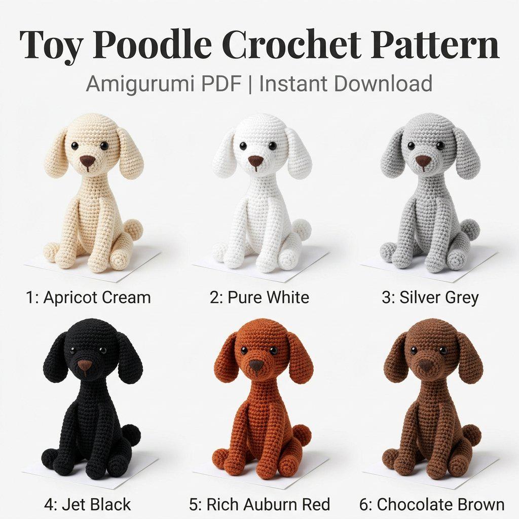 36 Poodle Crochet Patterns to Stitch Adorable Dogs, Toys, and Textured Amigurumi 4 Toy Poodle Amigurumi Dog Plush