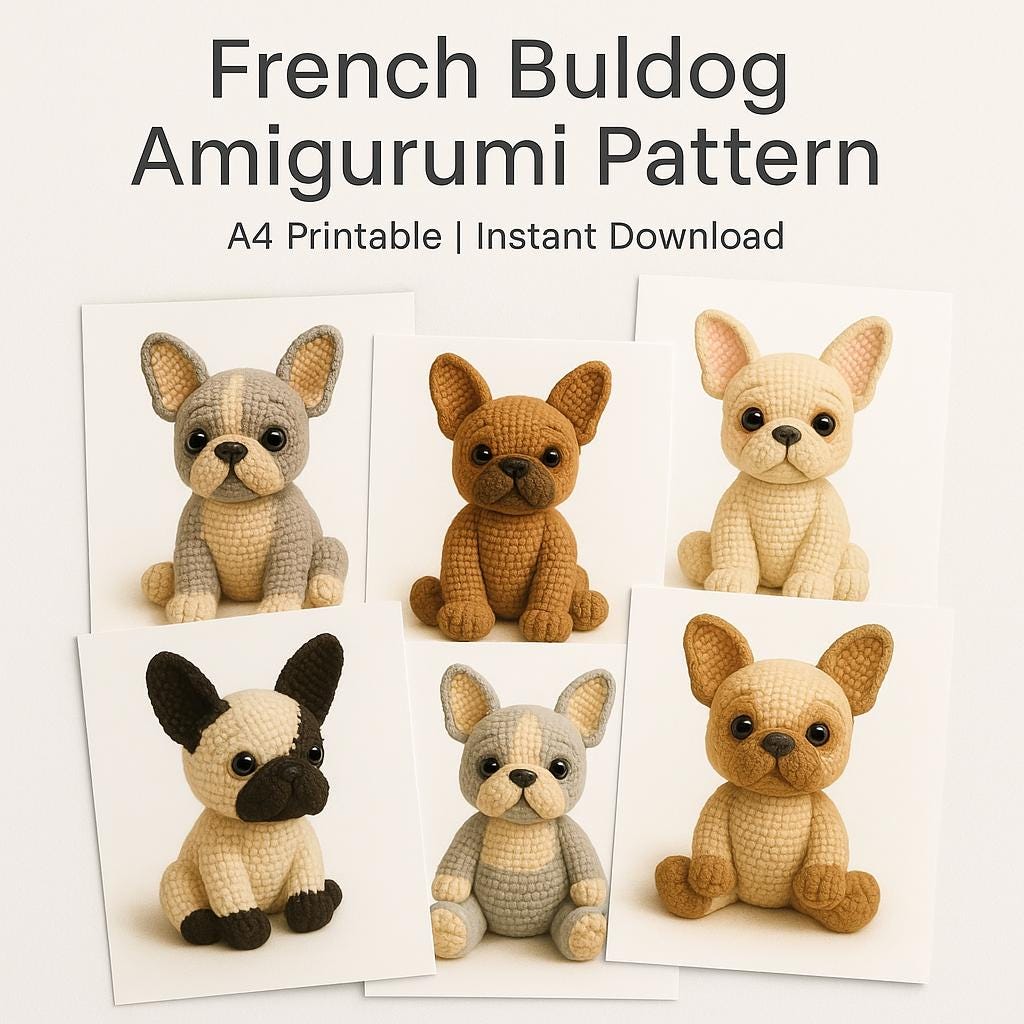 38 French Bulldog Crochet Patterns for Adorable Amigurumi Dogs 4 French Bulldog Amigurumi