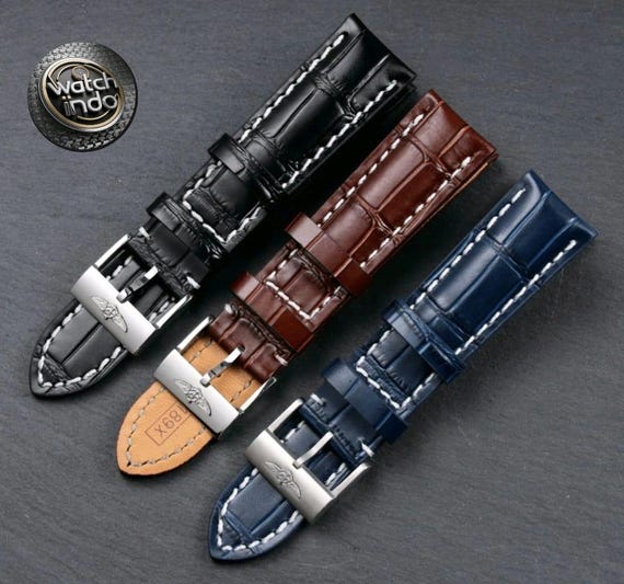 Premium Leather Watch Strap – Compatible With Breitling – 20mm