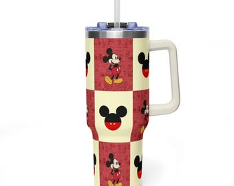 Vaso térmico de 1,2 litros (40 oz) de Mickey y sus amigos de Disneyworld con asa, ideal para acampar, aventuras en la naturaleza y disfrutar de la frescura. Taza de viaje con diseño de Donald y Goofy para senderismo.