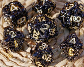 3D Octopus Hollow Metal Dice, Suitable for heavy-duty octopus polyhedral dice in Dungeons and Dragons, D20 Dice