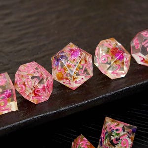 Floral Resin Sharp Edge Würfelset, Rollenspiele