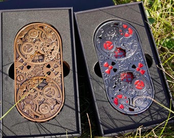 Steampunk DND Dice, Gear Double Wheel, Metal Dragons Dungeon Board Games, Christmas gift