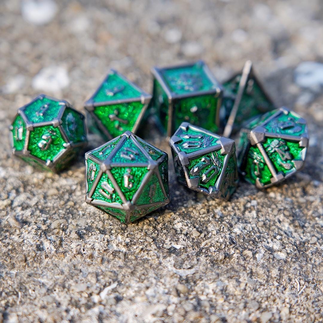 Metal Dice Set, Sharp Edge RPG Dice, Monster Pattern - Etsy