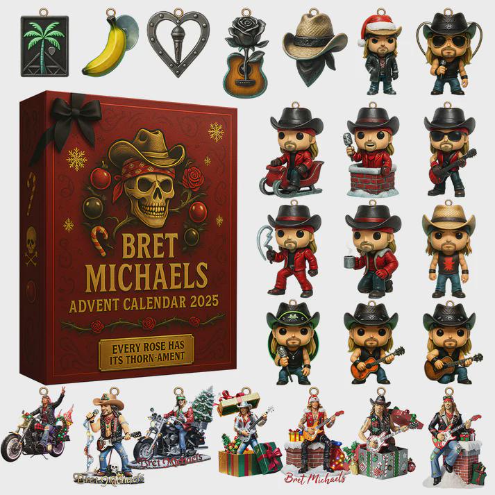 Discover Bret Michaels Advent Calendar 2025, 24 Days of Rock Icon & Costume Ornaments, Every Rose Has Its Thorn-ament Gift Set