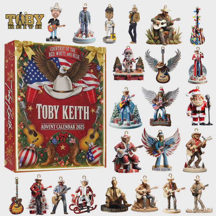 Discover Toby Keith Advent Calendar 2025, 24 Days of Country Icon and Courtesy of the Red, White & Blue Ornaments, Country Music Gift