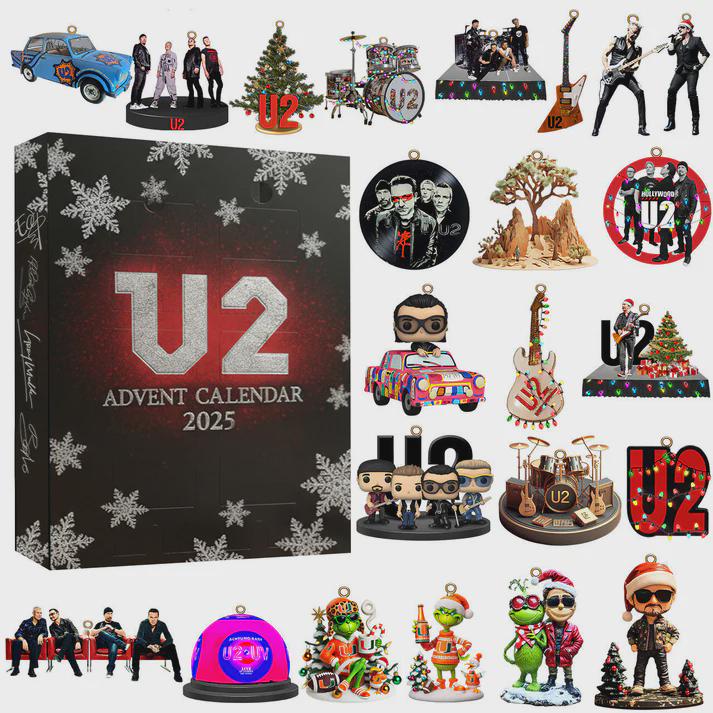 Discover U2 Advent Calendar 2025, 24 Days of Pop Icon and Band Member Ornaments, Bono, Edge & Rock Fan Collector Gift Set