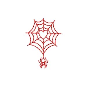 Spider Web Outline Machine Embroidery Design | Halloween Redwork Embroidery Pattern | 5 Sizes