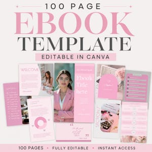 100 Page Ebook Template Canva | Editable Workbook Template | LeadMagnet | Digital Product | PDF Guide | CanvaTemplate