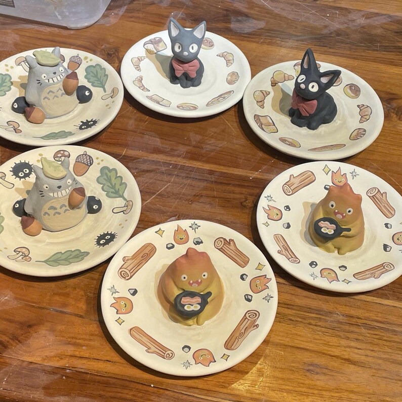 Handmade Studio Ghibli Ceramic Ring Dish, Anime Jewelry Plate image 17