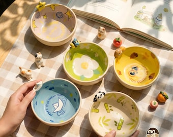 Handgemachter Keramik Tiernapf, Zakka Cottagecore Decor