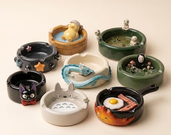 Posacenere in ceramica fatto a mano / Portagioie ispirato agli anime, decorazione kawaii per la stanza