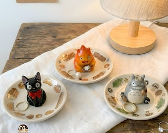 Handmade Studio Ghibli Ceramic Ring Dish, Anime Jewelry Plate