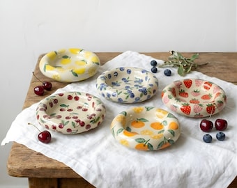 Handgemachte Keramik Obst Schmuckschale, Cottagecore Schmuckschale